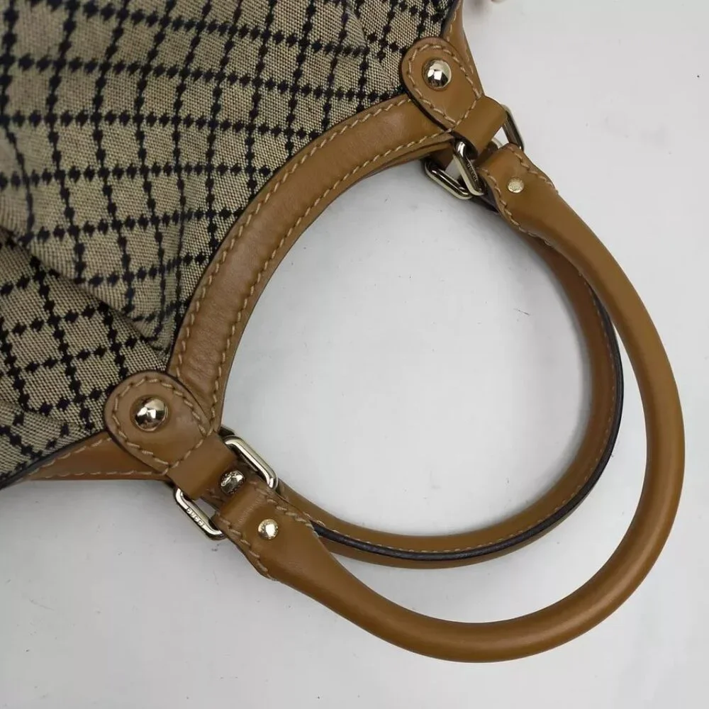 Gucci Shoulder Bag Brown Leather and Canvas 1936216